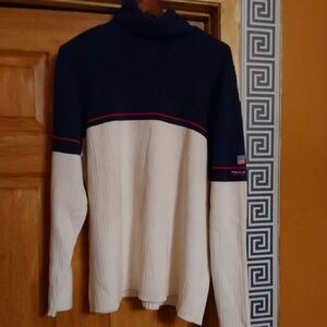 Polo by Ralph Lauren Men's Navy and White Sweater